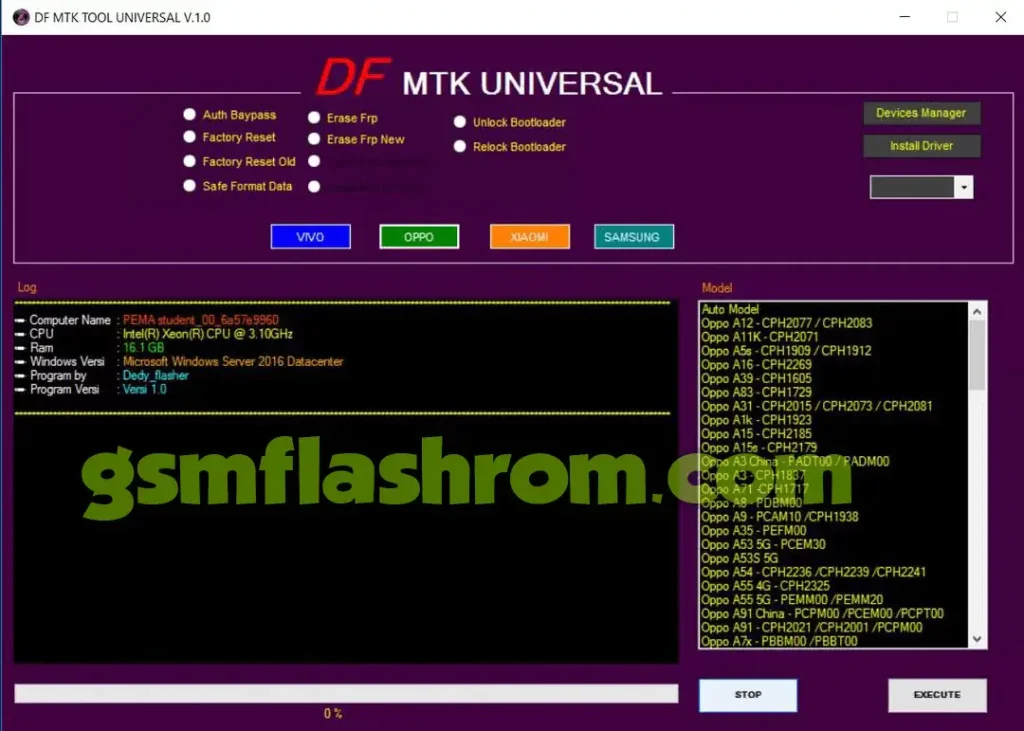 df mtk universal tool v10 for vivo oppo realme samsung new tool gsmflashrom