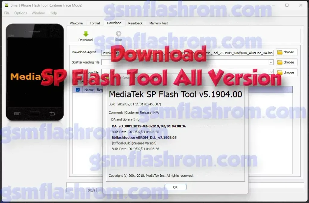 Download SP Flash Tool v5.1548 For Windows All Version gsmflashrom