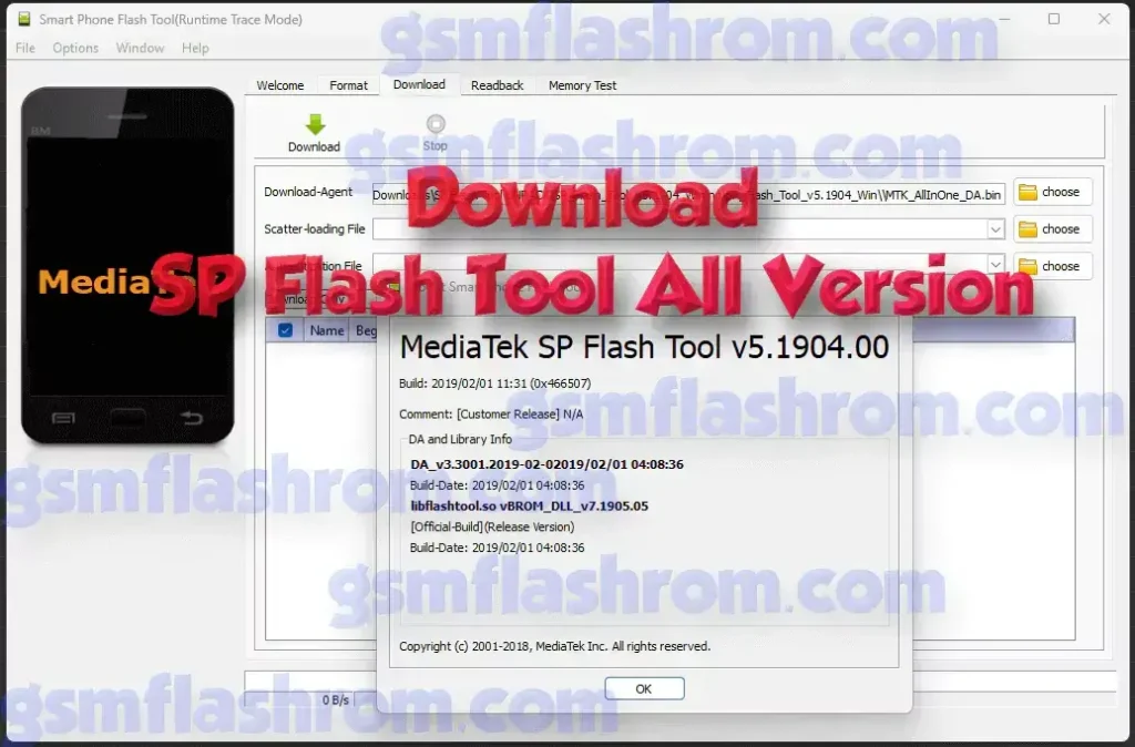 Download SP Flash Tool v5.1620 For Windows All Version gsmflashrom