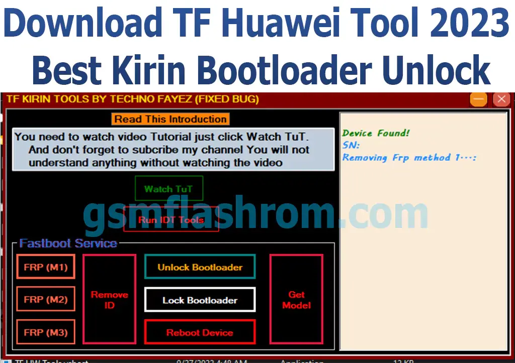 Download TF Huawei Tool 2023 Best Kirin Bootloader Unlock