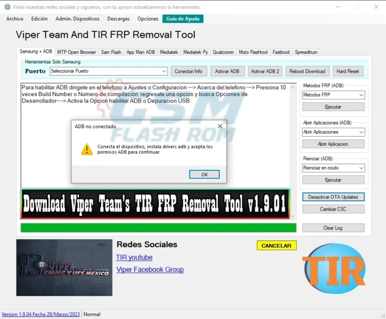 Download Viper Team’s TIR FRP Removal Tool v1.9.04 and Bypass Google Verification in 2023