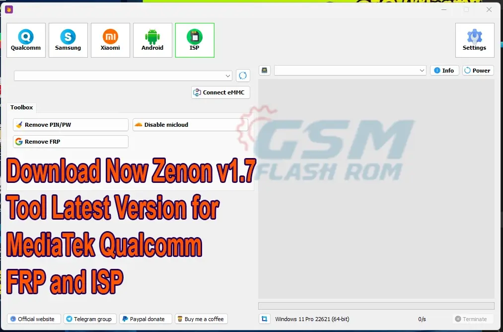 Download Now Zenon V1.7.5 Tool Latest Version for MediaTek Qualcomm FRP and ISP