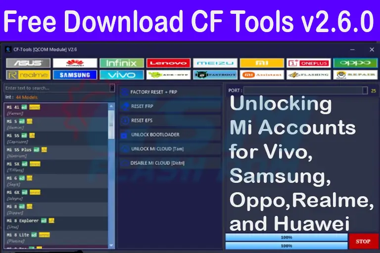 Free Download CF Tools v2.6.0 Unlocking Mi Accounts for Vivo, Samsung, Oppo, Realme, and Huawei