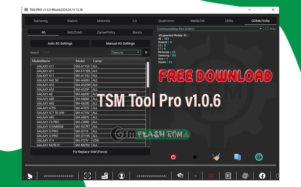 TSM Tool Pro v1.0.6 5G Samsung Xiaomi Support (Beta) & more gsmflashrom1