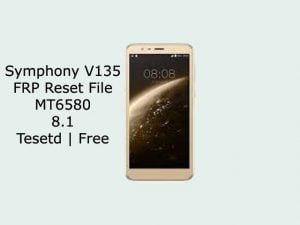 Symphony V135 FRP Reset File MT6580 8.1 Tested | Free