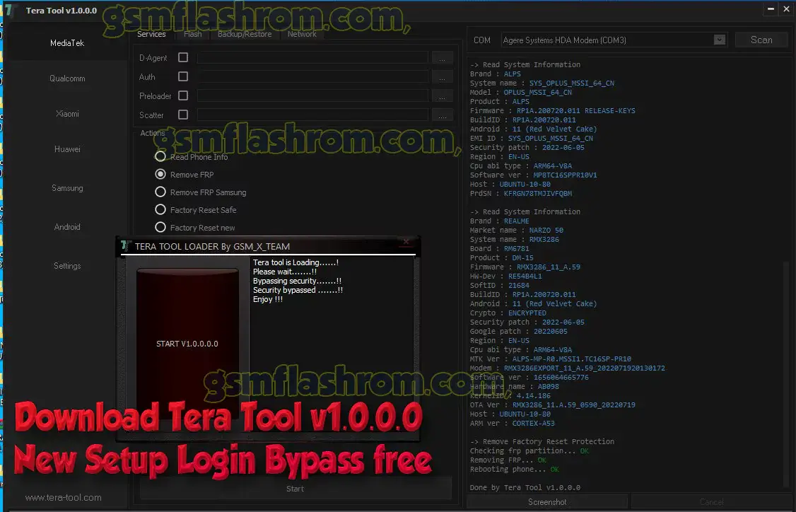 Download Tera Tool v1.0.0.0 New Setup Login Bypass free - Download Tera Tool v1.0.0.0 New Setup Login Bypass Free Support Unlock Bootloader, Remove FRP, Repair IMEI, Xiaomi Patch Certificate, Factory Reset, Bypass Mi Account, Remove Huawei ID, Remove Oppo ID, Xiaomi Auth Flash, Flash Firmware, The Tool Tested Is Full Worked And tested You Need Best Unlock Bootloader, Remove FRP, Repair IMEI, Xiaomi Then You [&hellip;]