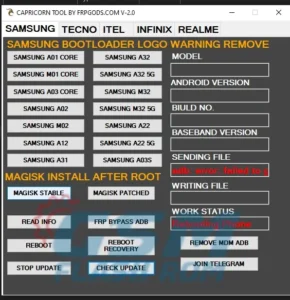 Download CAPRICORN TOOL V2.0 BY FRPGODS Team