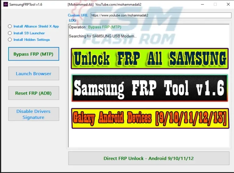 Free Samsung FRP Tool v1.6 – Unlock FRP on All SAMSUNG Galaxy Android Devices [9/10/11/12/13]